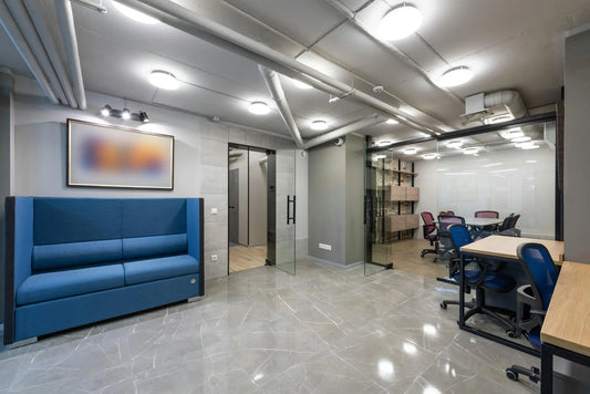 Clean office and meeting room with well-maintained floors after tile cleaning Reno services