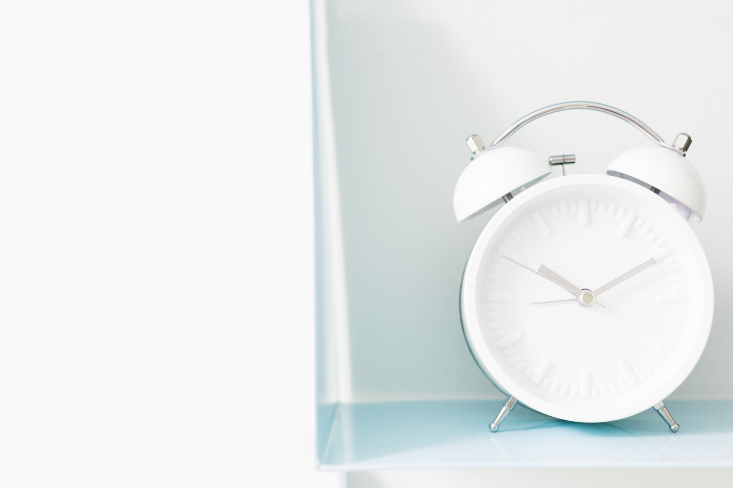 clean white glass clock
